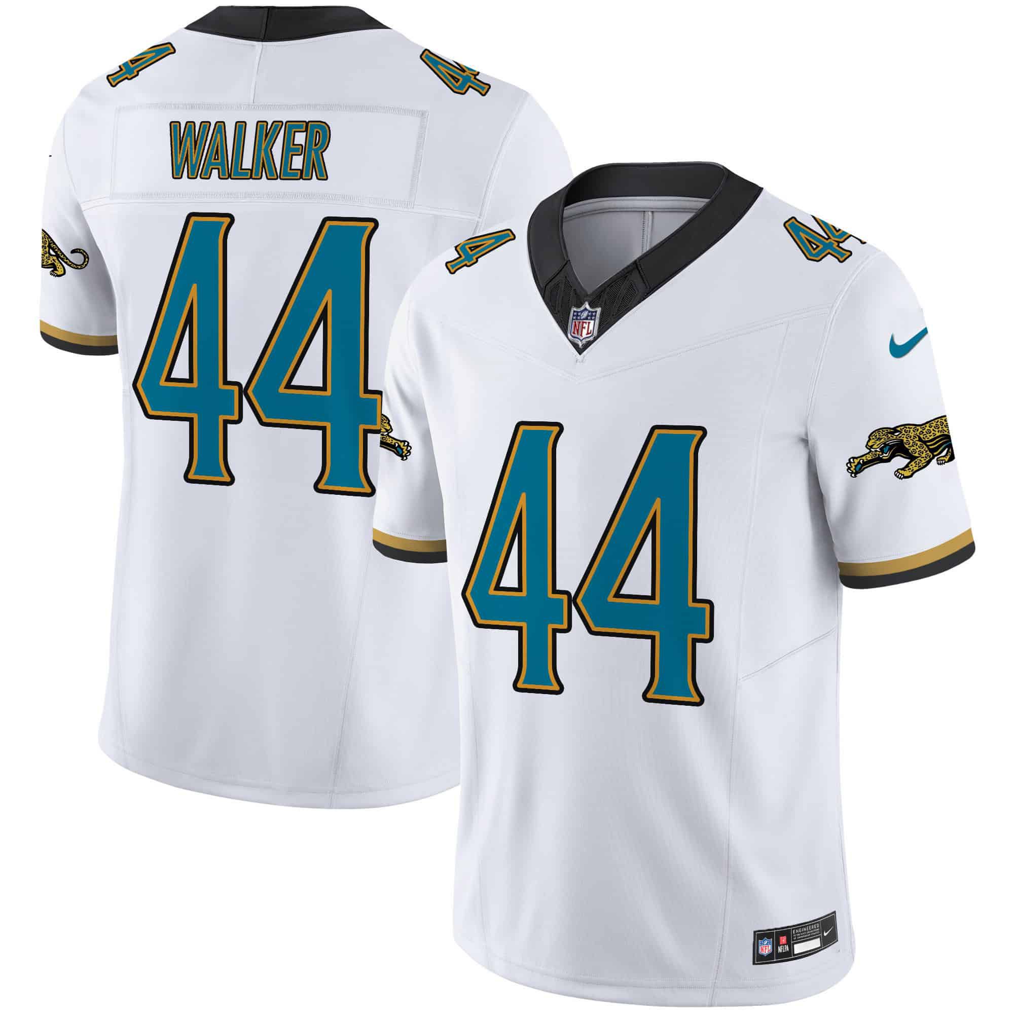 Men Jacksonville Jaguars #44 Walker White 2024 Nike Throwback Vapor Limited NFL Jersey